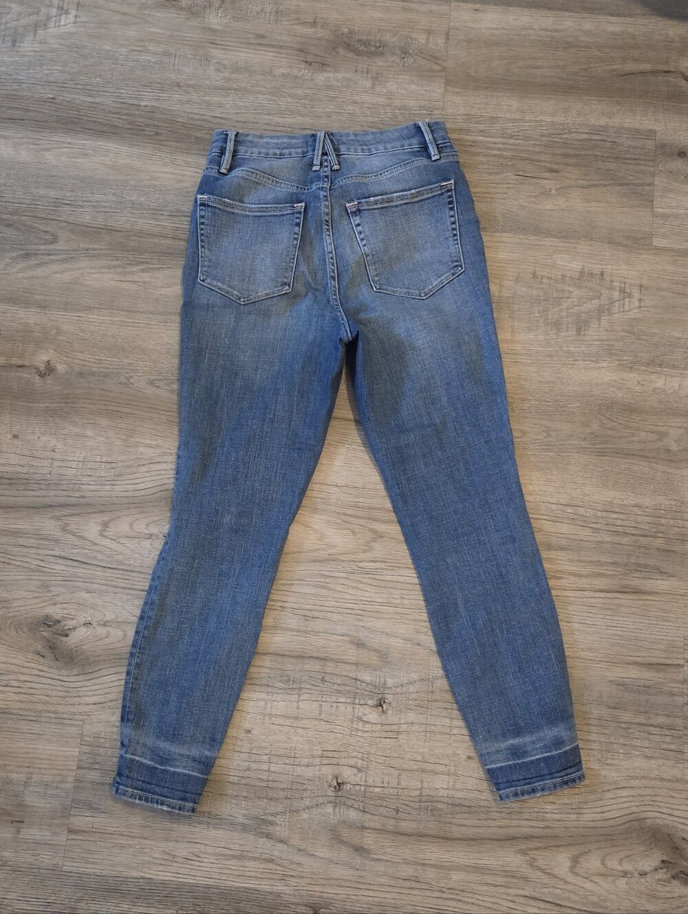 Good American Good Waist High-Rise Distressed Skinny Crop Jeans - Blue, 6 / 28 - Picture 3 of 13